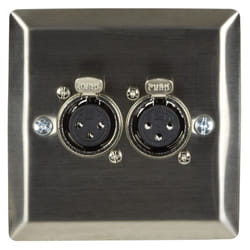 AV:Link Steel AV Wallplate Wall Plate with 2 x XLR Socket 3 Pin Install Church P