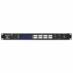 1U rack-mount digital messaging unit for scheduled audio playback. Audio files are stored on a removable SD card and may be t ...