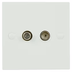 AV Link 123.307UK, White, Screwless, Universal, TV + SAT, 85 mm, 85 mm