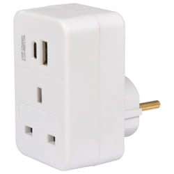 EU Universal Pin Travel Plug Adapter Compact USB Type C Charger