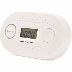Mercury COD-831 Lifespan CO2 Sealed Battery Alarm Hassle Worry for 10y Carbon Monoxide Detector with Digital Display Approved EU Laboratory, White