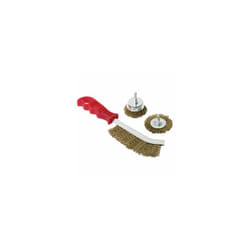 CLARKE CHT561 3PC DRILL WIRE WHEEL CUP FLAT BRUSH METAL CLEANING RUST SANDING