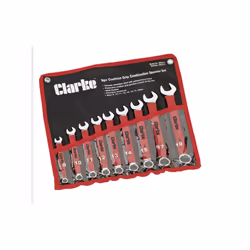 CLARKE SPANNER SET 9PC COMBINATION SOFT GRIP METRIC WRENCH RING 8-19MM CHT811