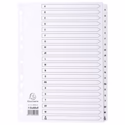 Guildhall Exacompta Index A-Z A4 160gsm Card White with White Mylar Ta