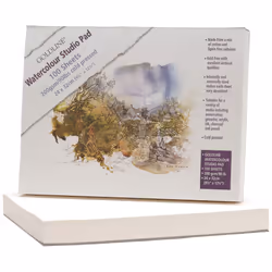 Clairefontaine Goldline 24 x 32 cm Watercolour Studio Glued Pad, 200 g, 100 Sheets