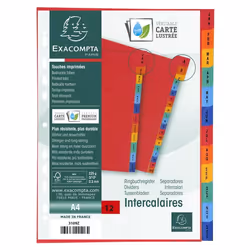EUROPA Exacompta Index Jan-Dec A4 225gsm Pressboard Assorted Colours -