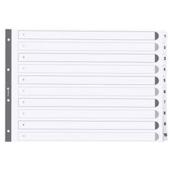 Guildhall Exacompta Index 1-10 A3 160gsm Card White with White Mylar T