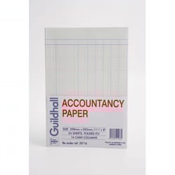 Guildhall Account Paper 298x203mm 16 Cash Column 24 Sheets (Pack 10) 3