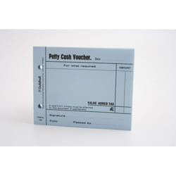 Guildhall Petty Cash Voucher Pad 127x101mm Blue 100 Pages (Pack 5) - 1