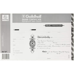 Exacompta Guildhall Share Certificate Book, Black/Grey