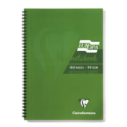 EUROPA Clairefontaine Europa A4 Wirebound Card Cover Notebook Ruled 18