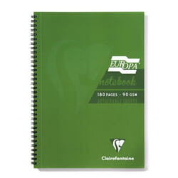 EUROPA Clairefontaine Europa A5 Wirebound Card Cover Notebook Ruled 18