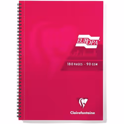 EUROPA Clairefontaine Europa A4 Wirebound Card Cover Notebook Ruled 18