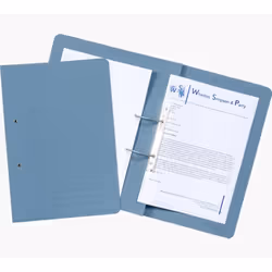 Metal spring mechanism allows for easy insertion and removal of punched paper from file.Premium quality manilla. Mediumweight ...