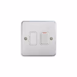 Deta 1913CHW Switched Spur Connection Unit Polished Chrome/White Insert - 13 Amp