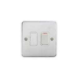 Deta 1913CHW Switched Spur Connection Unit Polished Chrome/White Insert - 13 Amp