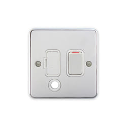 Deta 1915CHW Switched Spur Connection Unit with Flex Outlet 13A Chrome