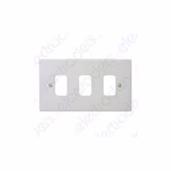 Deta G3303 'Slimline' Grid Front Plate 3 Gang White