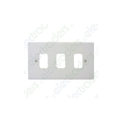 Deta G3303 'Slimline' Grid Front Plate 3 Gang White