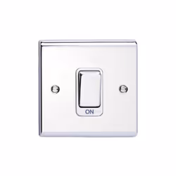 Deta Double Pole Switch 50 Amp (Polished Chrome / White Insert)