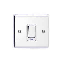 Deta Double Pole Switch 50 Amp (Polished Chrome / White Insert)