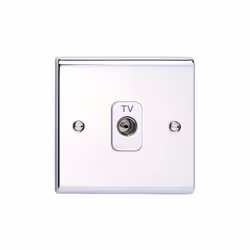 Deta TV Aerial Co-Axial Isolated -1G (Polished Chrome / White Inserts)