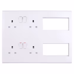 Deta S1985 Multimedia Lounge Plate with 4 x Sockets + 8 Euromodule