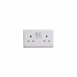 DETA VC1209S 13A 2 Gang Switched Socket VIMARK Curve White