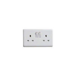 DETA VC1209S 13A 2 Gang Switched Socket VIMARK Curve White