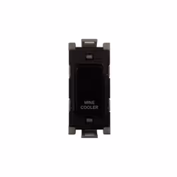 Deta Grid Switch 20 Amp Double Pole marked 'Wine Cooler' (Black)