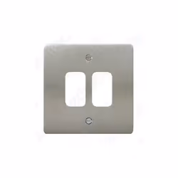 Deta G3312SC Grid Front Cover Plate Flat Plate 2 Gang Satin Chrome