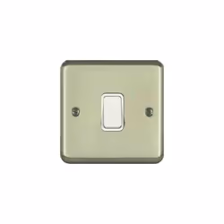 Deta 1903SCW Light Switch 1 Gang 2 Way Satin Chrome / White 10 Amp