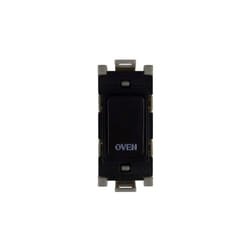 Deta G3551BK Grid Switch 20 Amp Double Pole marked 'Oven' (Black)