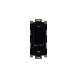 Deta G3563BK Grid Switch 20 Amp Double Pole marked 'Heater' (Black)