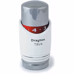 Drayton TRV4 Thermostatic Valve, Head Only, Chrome & White