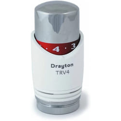 Drayton TRV4 Thermostatic Valve, Head Only, Chrome & White