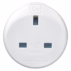 Go Travel UK-EU Adaptor power plug adapter Type C (Europlug) Type D (UK) White