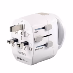 Earthed Worldwide Adaptor - Compact Universal Worldwide Adapter with Twin USB (Ref 639)