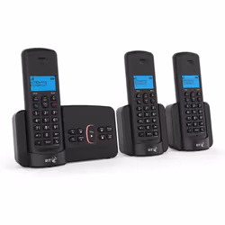 BT Home Phone with Nuisance Call Blocking and Answer Machine (Trio Handset Pack)