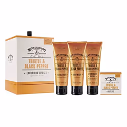 Scottish Fine Soaps Mens Grooming Luxurious Gift Set - Thistle & Black Pepper