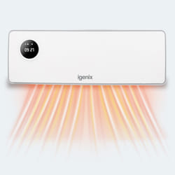 Over Door Downflow Fan Heater, 2000W, White, Igenix IGHW020TDW