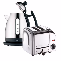 Dualit Classic 2 Slice Toaster & 1 Litre LITE Kettle Set, Stainless Steel