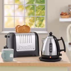 Dualit Classic 2 Slice Toaster & 1 Litre LITE Kettle Set, Stainless Steel