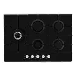 5 Burner Gas Hob Cooktop, Front Dial Control, Automatic Ignition, Black, Statesman GH175GB