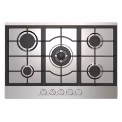 5 Burner Gas Hob Cooktop, Front Dial Control, Automatic Ignition, Stainless Steel, Statesman GH175SS
