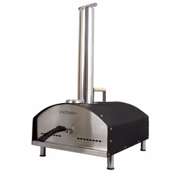 Wood Pizza Oven, 13 Inch, Black, Stainless Steel, Statesman SKPO0W13SS