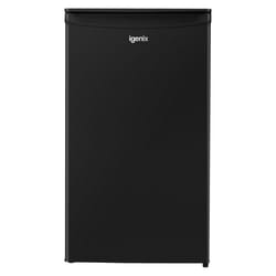 Igenix IGUL048B Freestanding Under Counter Larder Fridge, 92 Litre Capacity, 2 Adjustable Safety Glass Shelves, Reversible Door, 48 cm Wide, Black