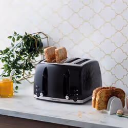 Russell Hobbs Honeycomb 4 Slice Toaster & Kettle Set, Black