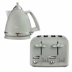 Delonghi Argento 1.7L Kettle & 4 Slice Toaster Set, Green