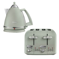 Delonghi Argento 1.7L Kettle & 4 Slice Toaster Set, Green